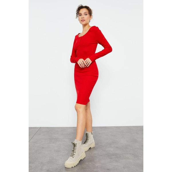 KöRperbetontes Midi-Kleid Mit Rundhalsausschnitt-image