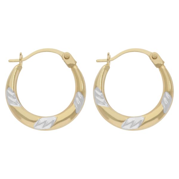 Paar Creolen Vivance "Bicolor", Gelb (Gelbgold 375), Ohrringe, Damen, Gelbgold 375-image