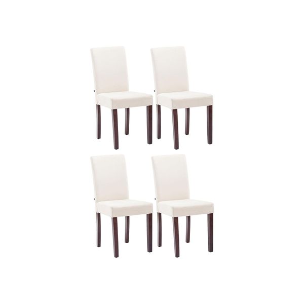 CLP 4Er Set Esszimmerstuhl Ina Stoff Cappuccino Farbe:Creme;Gestell Farbe:Cappuccino-image