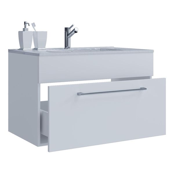 Waschtisch Vcm "2-Tlg. Waschplatz Waschtisch Badinos 1 Schublade", Weiß, B:60Cm T:46Cm, Waschtische, Waschtisch-image