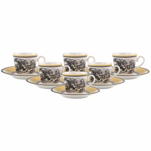 Tasse Villeroy & Boch "Kaffeetassen Mit Untertassen Audun Ferme 150 Ml 6Er Set Bunt", Bunt, 6 Tlg., Porzellan, TrinkgefäßE, Tasse-image