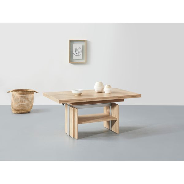 Couchtisch Hela "Funktionscouchtisch Henner", Braun (Sonoma Eiche), B:110Cm H:53Cm T:68Cm, Tische, Couchtisch, HöHenverstellbar Und Ausziehbar-image