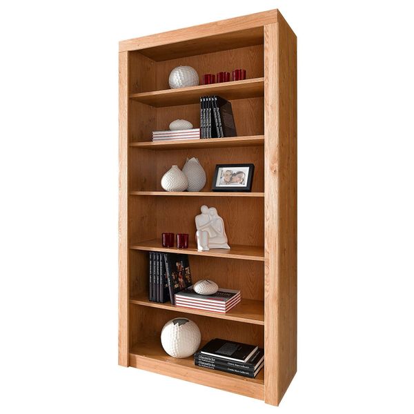 BüCherregal Vogl MÖBelfabrik "Toronto", Braun (Wildeiche Teilmassiv), B:90Cm H:191Cm T:42Cm, Regale, BüCherregal, In 2 HöHen, Breite 90 Cm, Teilmassiv, Made In Germany-image