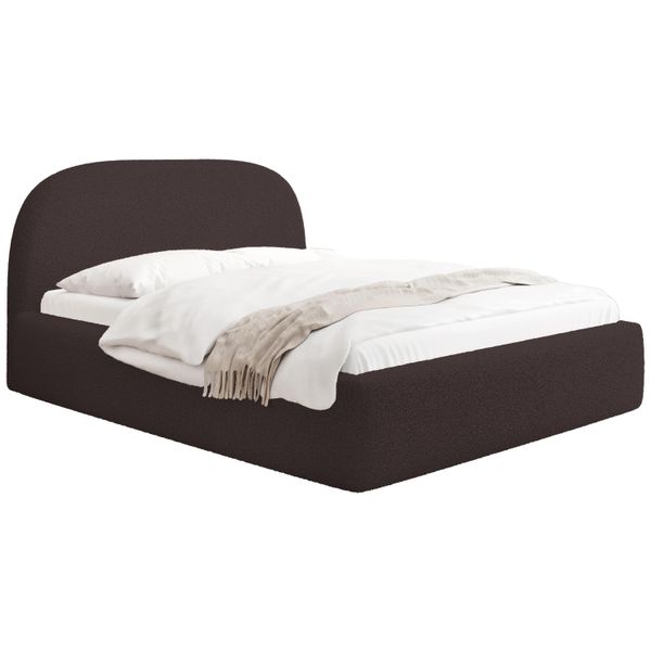 Polsterbett Puro Mit Bettkasten, Braun Boucle 160 X 200 Cm – Mit Metall-Lattenrost-image