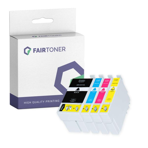 4Er Multipack Set Kompatibel FüR Epson Workforce WF-7715 Dwf (27XL) Druckerpatronen-image
