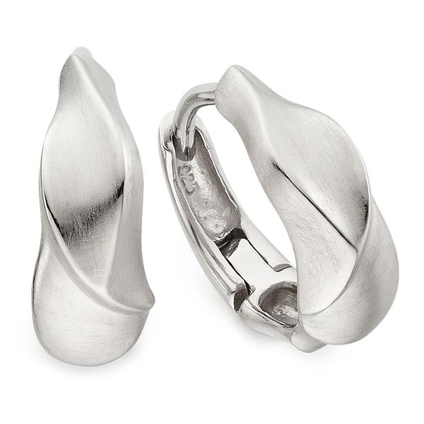 Paar Creolen Firetti "Schmuck, Geschenk, Creolen Silber Rhodiniert", Silber (Silberfarben), Ohrringe, Damen, 13,5Mm, Silber 925 (Sterlingsilber)-image