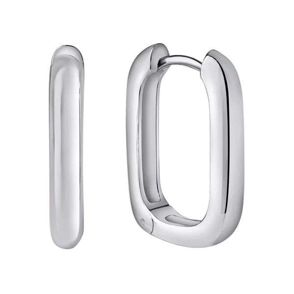 Paar Creolen Firetti "Schmuck Geschenk Silber 925 Oval", Silber (Silberfarben), Ohrringe, Damen, 15Mm, Silber 925 (Sterlingsilber)-image