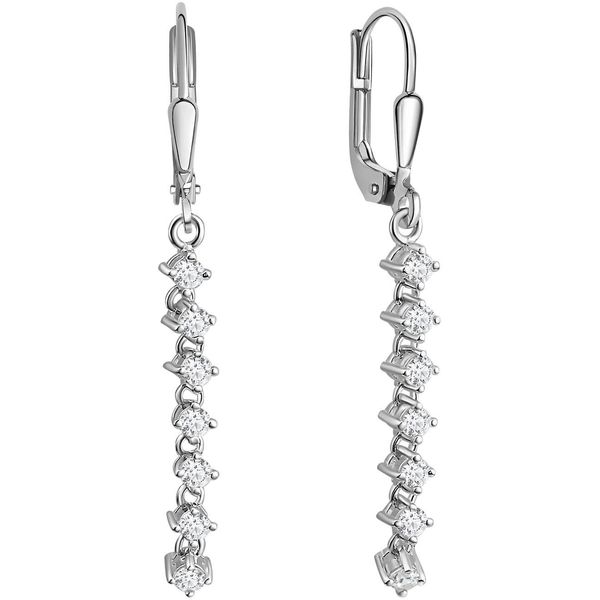Paar OhrhäNger Firetti "Schmuck Geschenk Silber 925 Ohrschmuck Ohrringe", Silber (Silberfarben, Kristallweiß, Kristallweiß), Ohrringe, Damen, Silber 925 (Sterlingsilber), Mit Zirkonia (Synth.)-image