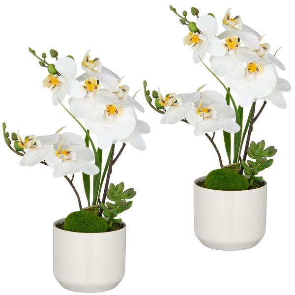 Kunstorchidee Creativ Green "Orchidee Phalaenopsis", Weiß, H:30Cm, Kunststoff, Kunstpflanzen, Mit Real-Touch-BlüTen-image