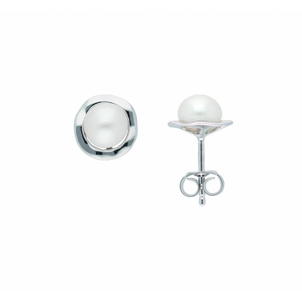 Paar Ohrstecker Adelia´S "Perlen Ohrstecker Ohrringe 925 Silber – Silberohrringe Perle", Weiß (Silber), Ohrringe, Damen, Damen, Silber 925 (Sterlingsilber), Silberohrringe Perle-image