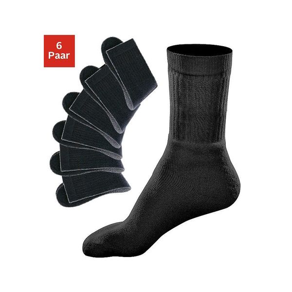Tennissocken Go In, Damen, Gr. 27-30, Schwarz, Materialmix, Uni, Elastisch, Socken Tennissocken, Mit Geripptem Schaft-image