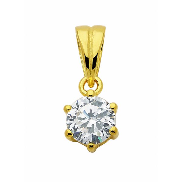 KettenanhäNger Adelia´S "AnhäNger 925 Silber Vergoldet Mit Zirkonia – GoldanhäNger", Gold, SchmuckanhäNger, Damen, Mit Zirkonia, Silber 925 (Sterlingsilber), KettenanhäNger, GoldanhäNger-image