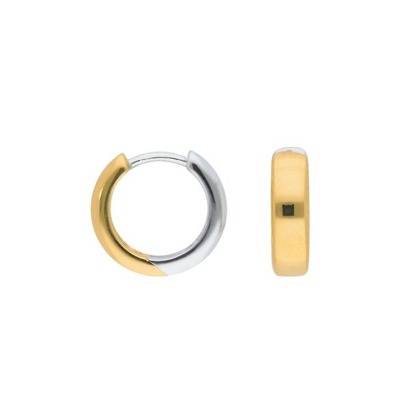 Paar Creolen Adelia´S "14 Mm ⌀ Creolen Ohrringe 925 Silber Vergoldet – Goldohrringe", Gold, Ohrringe, Damen, Damen, Silber 925 (Sterlingsilber), Goldohrringe-image