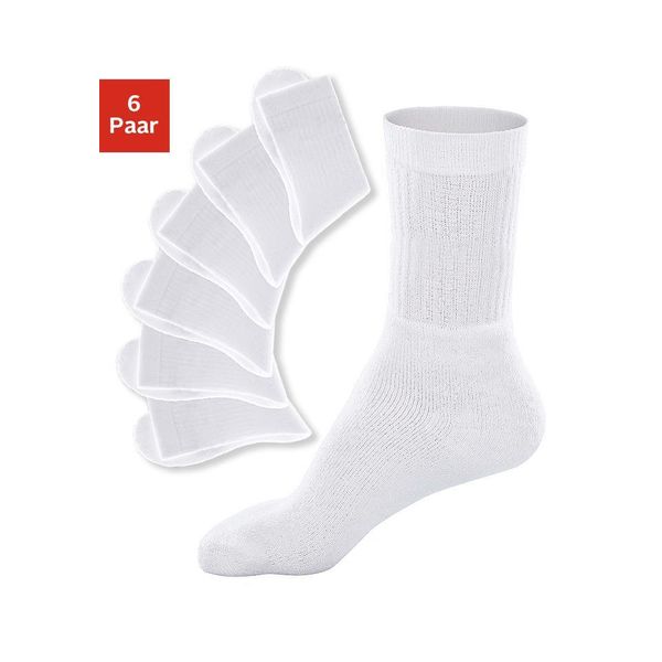 Tennissocken Go In, Damen, Gr. 27-30, Weiß, Materialmix, Uni, Elastisch, Socken Tennissocken, Mit Geripptem Schaft-image