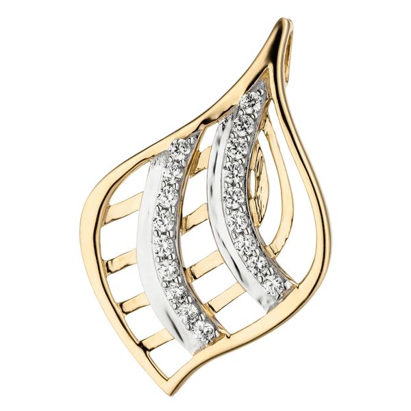 KettenanhäNger Jobo "AnhäNger Mit 18 Zirkonia", Gelb (Gelbgold 375), SchmuckanhäNger, Damen, Gelbgold 375, KettenanhäNger, 375 Gold Bicolor-image