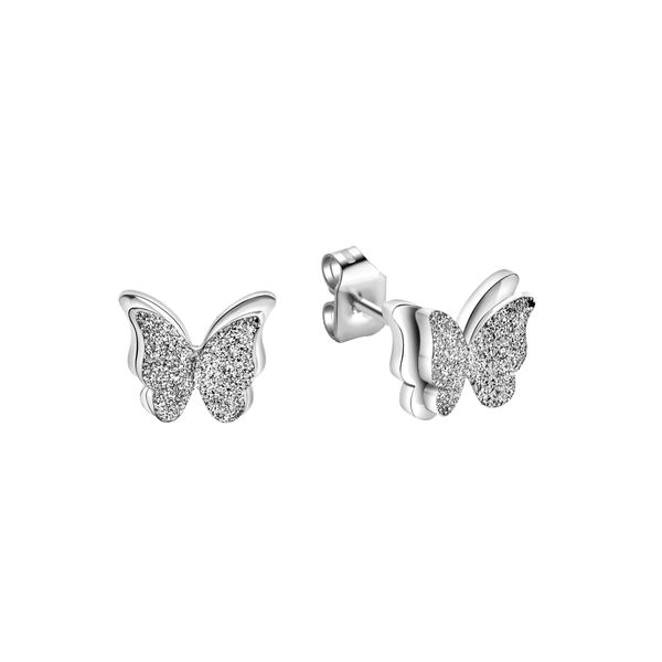 Paar Ohrstecker Firetti "Schmuck Geschenk Ohrschmuck Schmetterling", Silber (Edelstahlfarben), Ohrringe, Damen, Edelstahl-image