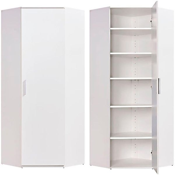 Mehrzweckschrank Procontour "Eckschrank Clara", Weiß, B:64Cm H:167Cm T:64Cm, SchräNke, Mehrzweckschrank, HöHe 167Cm, Mit Variabel Verstellbaren EinlegeböDen-image