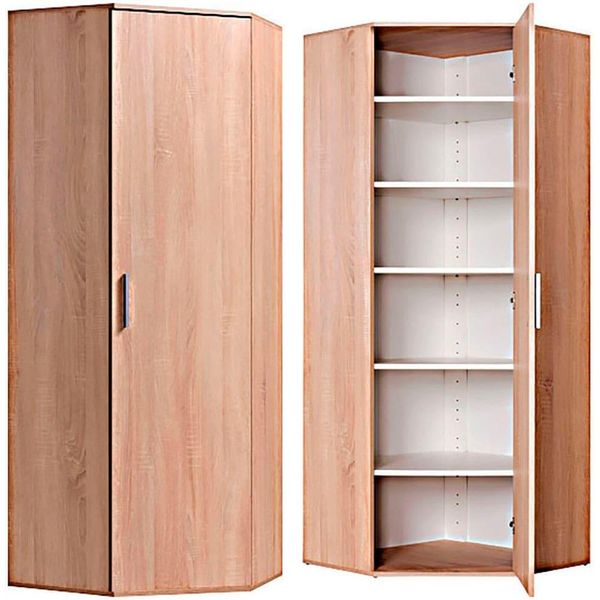 Mehrzweckschrank Procontour "Eckschrank Clara", Braun (Sonoma Eiche), B:64Cm H:167Cm T:64Cm, SchräNke, Mehrzweckschrank, HöHe 167Cm, Mit Variabel Verstellbaren EinlegeböDen-image