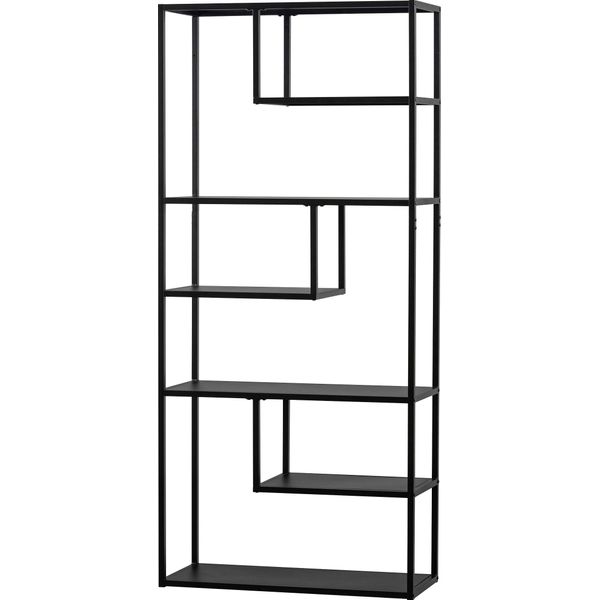 BüCherregal Woood "Teun", Schwarz, B:85Cm H:188Cm T:35Cm, Metall, Regale, BüCherregal, Aus Metall, Viel Platz, H 188 Cm X B 85 Cm-image