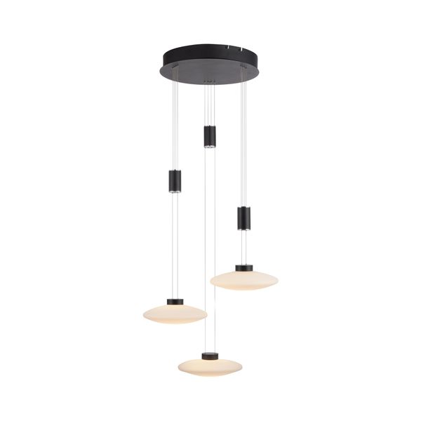 Pendelleuchte Paul Neuhaus "Lautada", Schwarz, Leuchten, 3, 1 Stk., Pendelleuchte, Led, Dimmbar, Simply Dim, Memory, Nach Trennung Vom Netz, B:35Cm L:35Cm-image