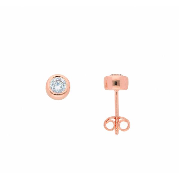 Paar OhrhäNger Adelia´S "Ohrstecker Ohrringe 925 Silber Vergoldet Mit Zirkonia", Rosa (RoséGold), Ohrringe, Damen, Damen, Silber 925 (Sterlingsilber), Goldohrringe-image