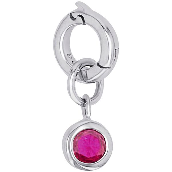 Charm-EinhäNger Amor "Geburtsstein", Bunt (Silberfarben, Pink, Pink), Charms, Damen, Juli, Silber 925 (Sterlingsilber), Mit Zirkonia (Synth.) Oder Stein (Synth.)-image