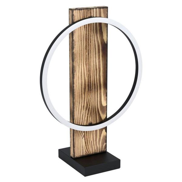 Eglo Tischleuchte "Boyal", Schwarz (Schwarz, Braun Rustikal Weiß), 1, H: 42,5Cm, 1 Stk., Leuchten, Tischleuchte, Braun, Schwarz, Weiß, LED Lampe Mit Schalter, Tischlampe, Tischleuchte-image