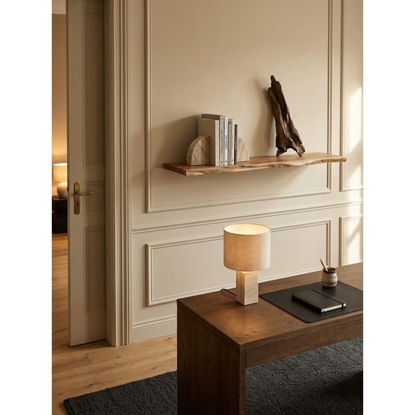 Wandregal Massivholz Baumkante Landhausstil, Akazie 100X26X4 Cm-image