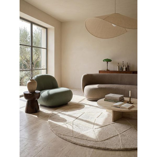 Wollteppich Geometrisch Natur Ø160 Cm - Deben Kadima Design-image