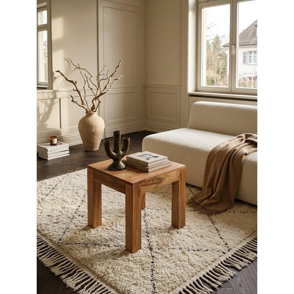 Beistelltisch Massivholz Landhausstil Design Mumbai, Akazie 45X45X40 Cm-image