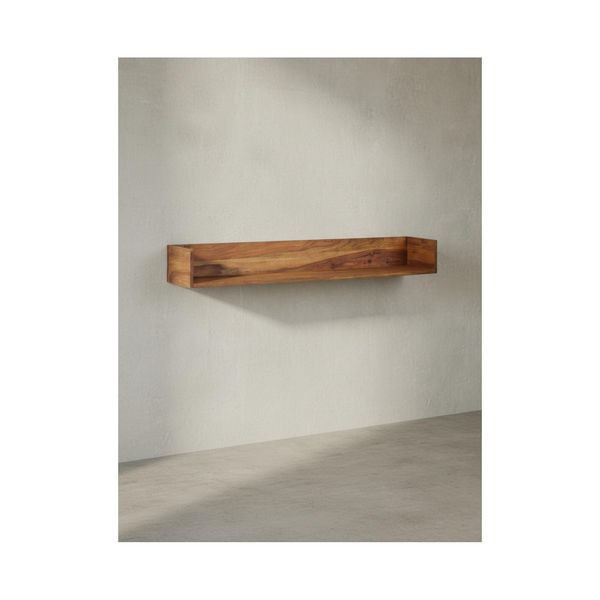 Wandregal Massivholz Modern Stil 120X15X20 Cm Groß Schwebend-image