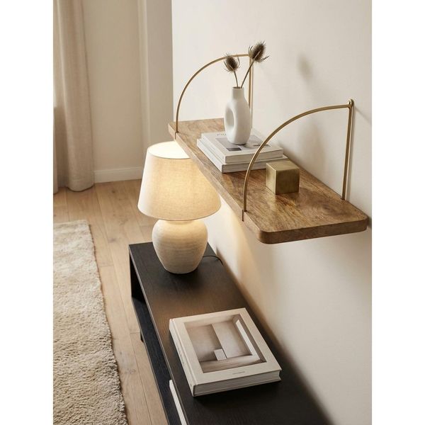 Wandregal Massivholz Metall Kleines Industrial, Mango 80X22X25 Cm-image