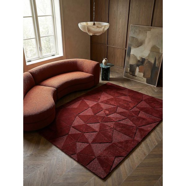 Wollteppich Geometrisch Rot 200 X 290 Cm - Deben Kadima Design-image