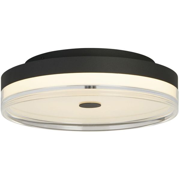 Searchlight Led Deckenleuchte "Cyprus Led Deckenleuchte, Schwarzes Metall Und Klares Acryl", Energieeffizienz: G (A-G), Schwarz, Weiß, Klar, H: 11Cm, 1 Stk., Leuchten, Led Deckenleuchte-image