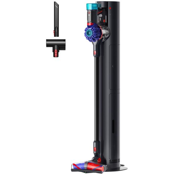 Dyson Akku-Hand-Und Stielstaubsauger "Dyson V10 Konical™ + Auto-Empty Dok™ Schwarz/Blau", Schwarz, Blau, B:29Cm H:121Cm T:47Cm, Akkusauger-image