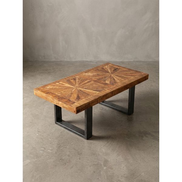 Couchtisch Mango Massivholz In Braun, Industrial Design, 105X40X55 Cm-image
