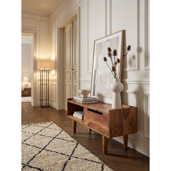 Lowboard Massivholz Modern Stil 95X44X34 Cm Mit SchiebetüR-image