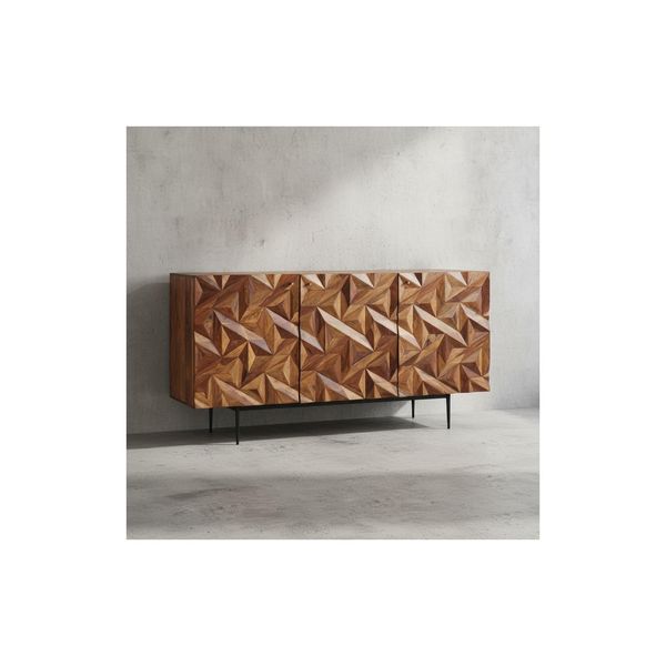 Sideboard – Massivholz/Metall, 144X72X47 Cm, 3 TüRen, Modern-image
