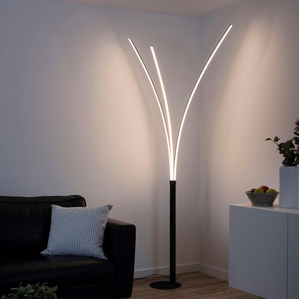 Just Light Stehlampe "Maja", Schwarz, 3, 1 Stk., Leuchten, Led, Schalter, Kippschalter, Stehlampe-image