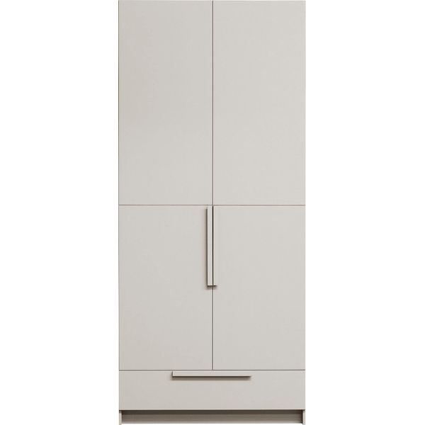 Kleiderschrank Woood "Pure", Beige, B:95Cm H:215Cm T:60Cm, Fsc-Zertifizierter Holzwerkstoff, SchräNke, Kleiderschrank, Mit Kleiderstange, Kiefernholz, HöHe 215 Cm-image