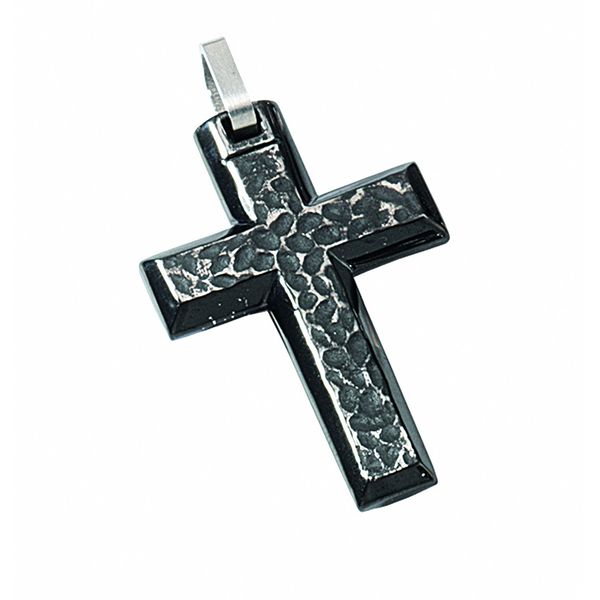 Kreuzkette Adelia´s "Halskette - Herren Edelstahl Kreuzkette Mit Kreuz AnhäNger Aus", Silber, Halsketten, Herren, Edelstahl, Kreuzkette, Schmuckset Mit Bis 45 Cm Stufenlos Verstellbarer 925 Silber Halskette-image