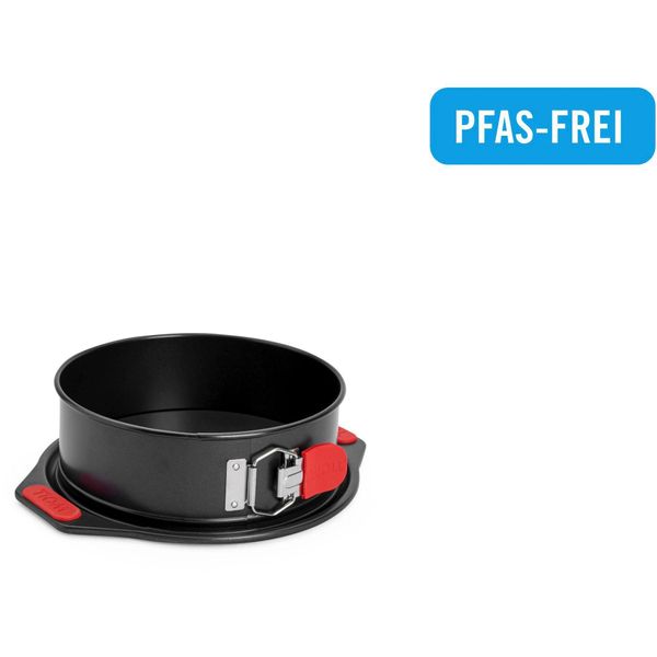 Springform Woll "Woll Let's Bake Kuchenform, Backform, Rund", Schwarz, T:7Cm Ø:20Cm, Aluminium, KüChenformen, Mit Antihaftversiegelung Und Integrierten Silikongriffen, Pfas-Frei-image