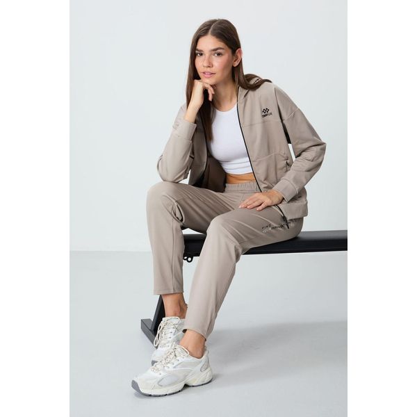 Damen Kapuzen Sweatshirt Mit ReißVerschluss Und Hose Set-image