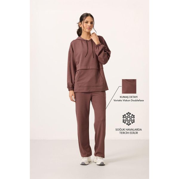 Oversized Kapuzenpullover Und Weit Geschnittene Hose Set-image