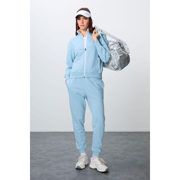 Oversized Sweatshirt Mit ReißVerschlusskragen Und Jogginghose Set-image