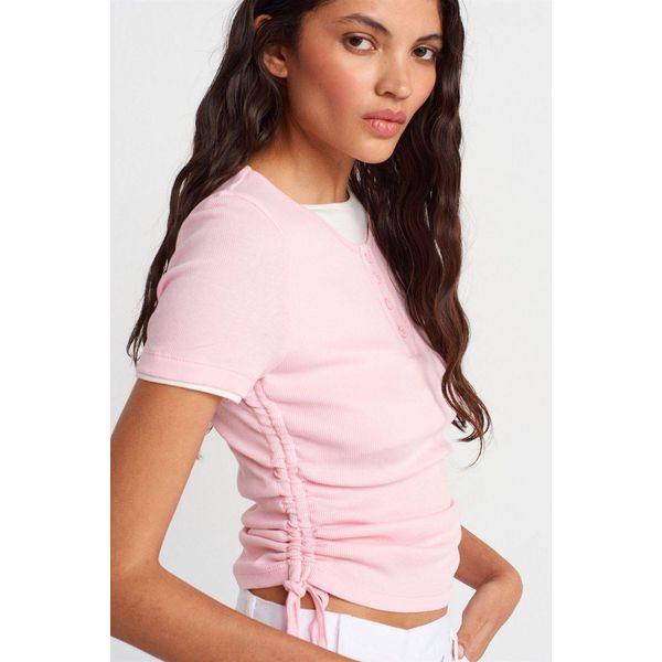 Damen Baumwoll Slim Fit Rundhals T-Shirt-image