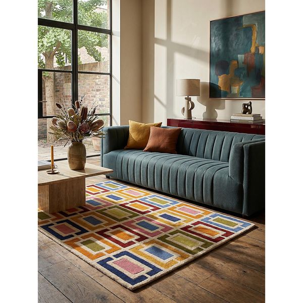 Wollteppich Geometrisch Orange-Bunt 200 X 290 Cm - Derwent Kadima-image