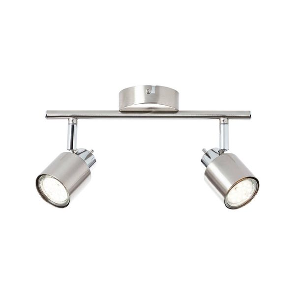Brilliant Lampe Andres Spotrohr 2Flg Nickel/Chrom 2X PAR51, GU10, 10W, Geeignet FüR Reflektorlampen (Nicht Enthalten) KöPfe Schwenkbar-image