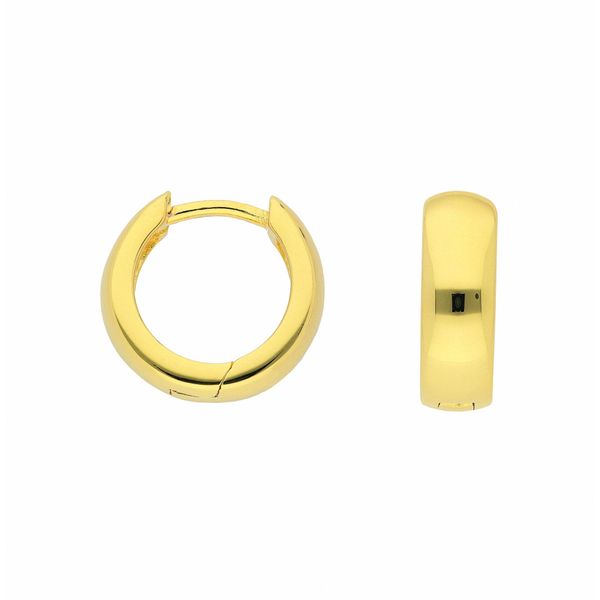 Paar Creolen Adelia´S "12,5 Mm ⌀ Creolen Ohrringe 925 Silber Vergoldet – Goldohrringe", Gold, Ohrringe, Damen, Damen, Silber 925 (Sterlingsilber), Goldohrringe-image