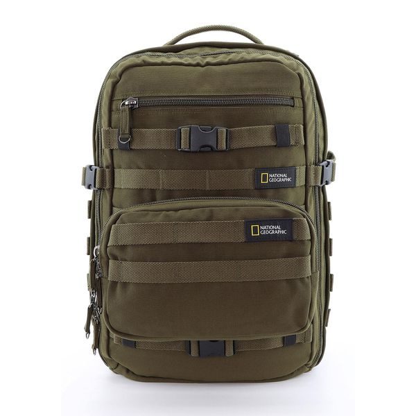 Cityrucksack National Geographic "Milestone", Herren, Gr. B/H/T: 31Cm, GrüN (Khaki), Kunstfaser, RucksäCke Cityrucksack, Aus Recycelten Pet-Flaschen-image